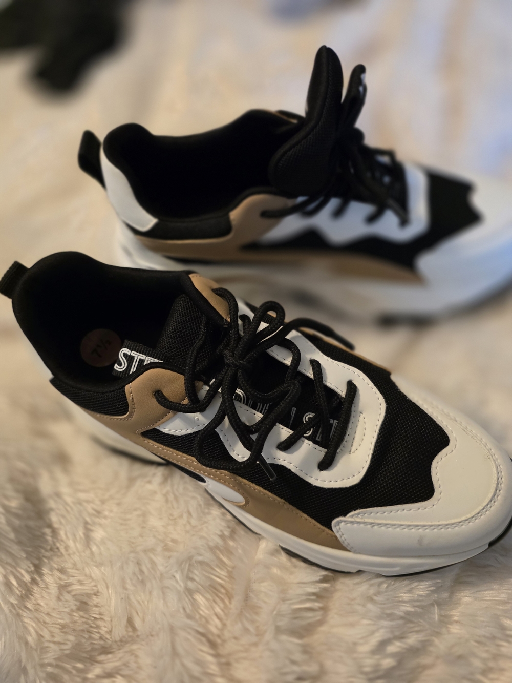 Steve Madden Black, White & Tan Sneakers